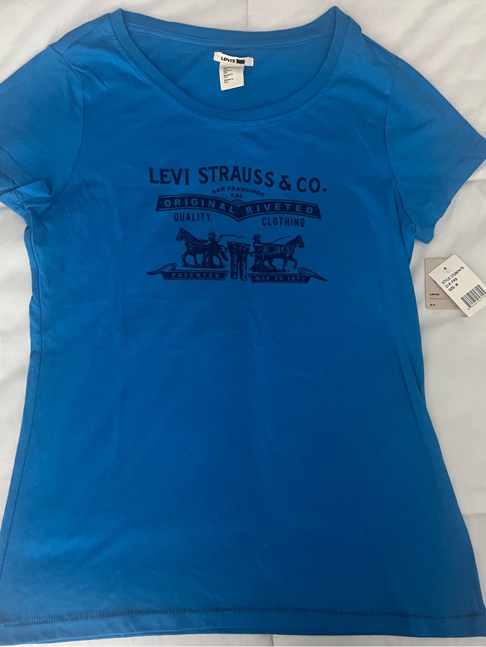 Levi's Women's Blue Short-Sleeve Logo Tee